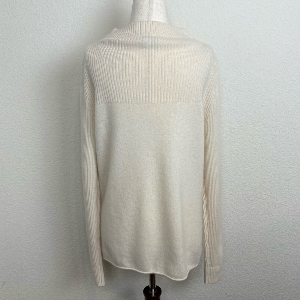 Sundance Cashmere High Neck Cream Sweater - Picture 6 of 12